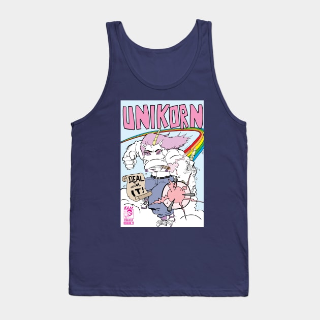 Kam Komcis: Unikorn #1 cover Tank Top by Kam Komics 